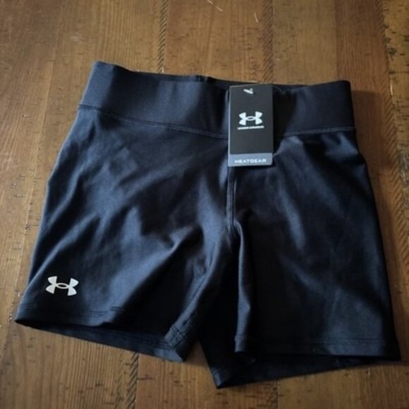 Under Armour HeatGear Compression Shorts Women's Black Heatgear Size Medium NWT - Picture 1 of 6
